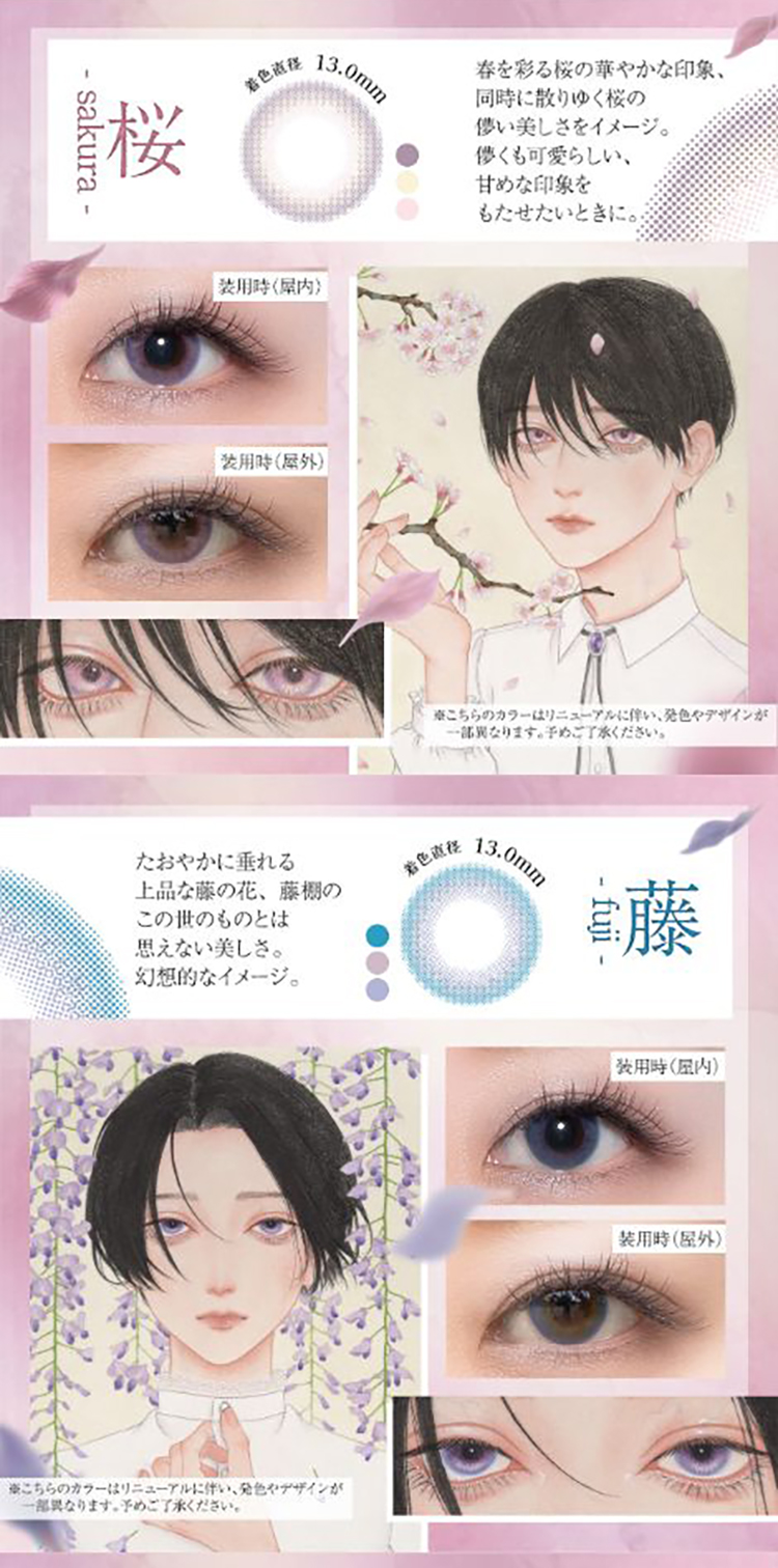 Bishonenga hanairo（美少年画 花彩）「桜 サクラ」「藤 フジ」