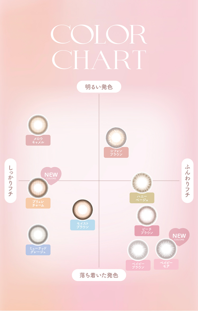 チューズミーマンスリーの全色カラーチャート