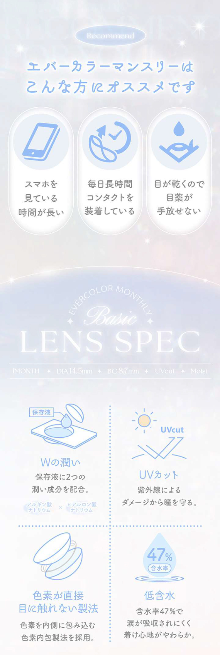 エバーカラーマンスリーこだわりレンズスペック
