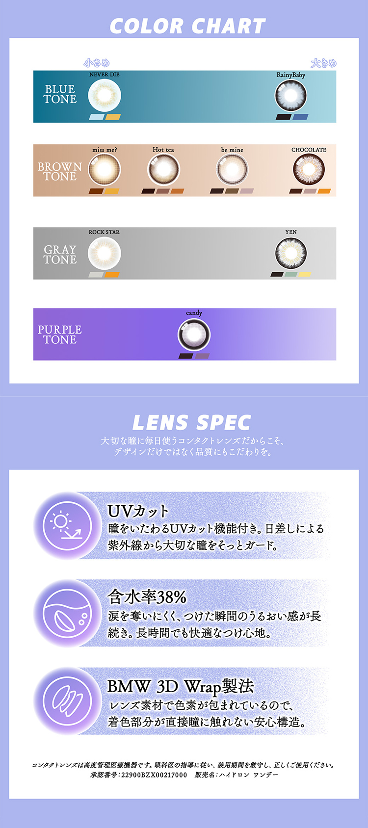 ギャルネバーダイ全色カラーチャート