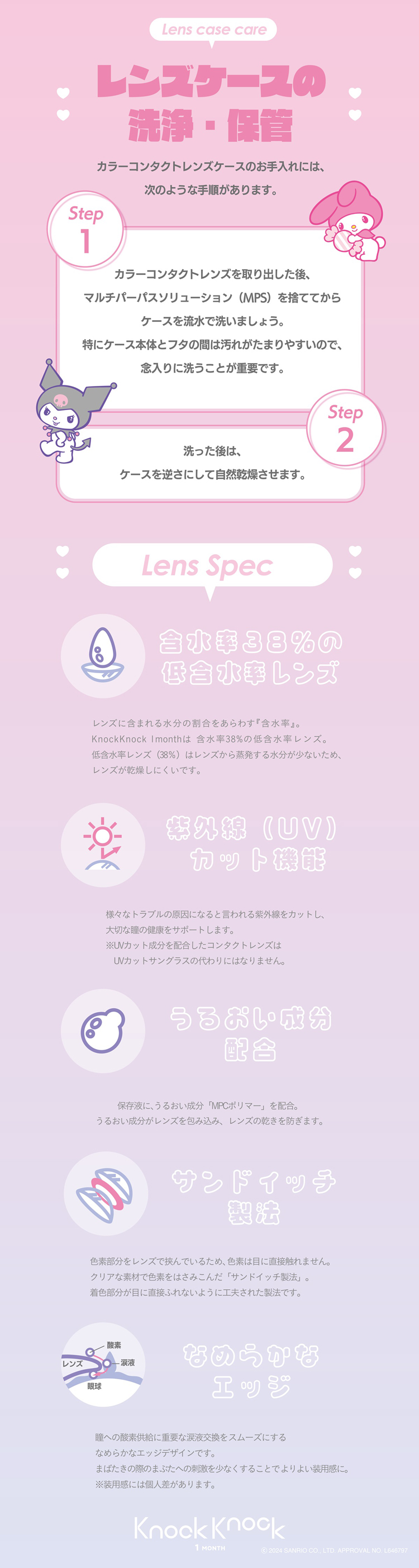 ノックノック×サンリオのレンズケース洗浄・保管方法
