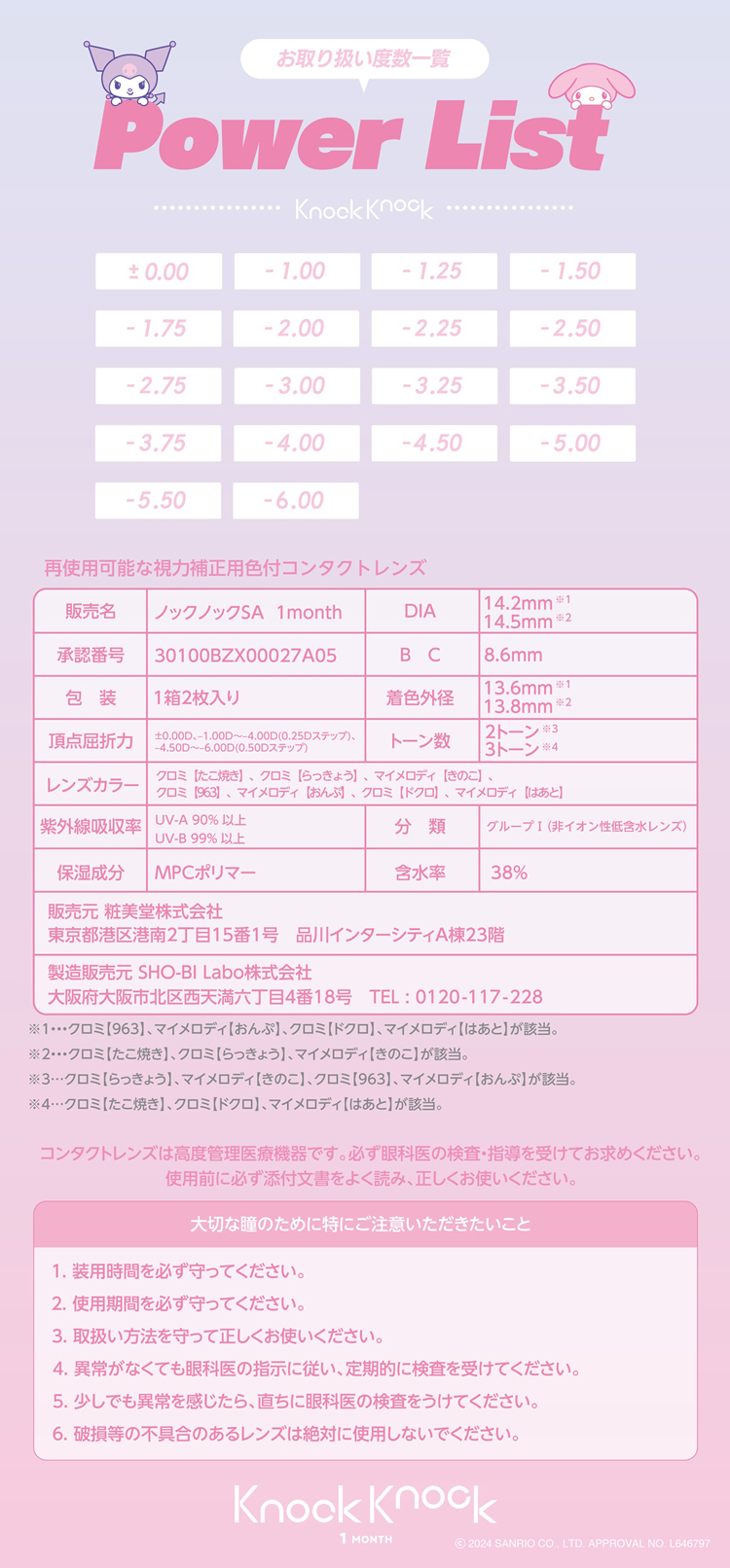 ノックノック×サンリオのこだわりレンズスペック