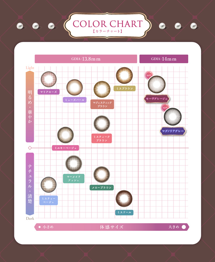 マジェットの全色カラーチャート