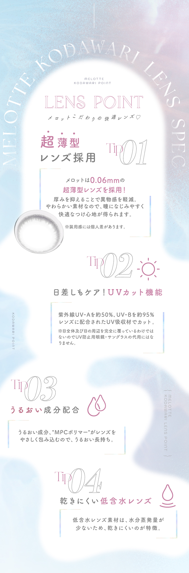 メロットのこだわりレンズスペック