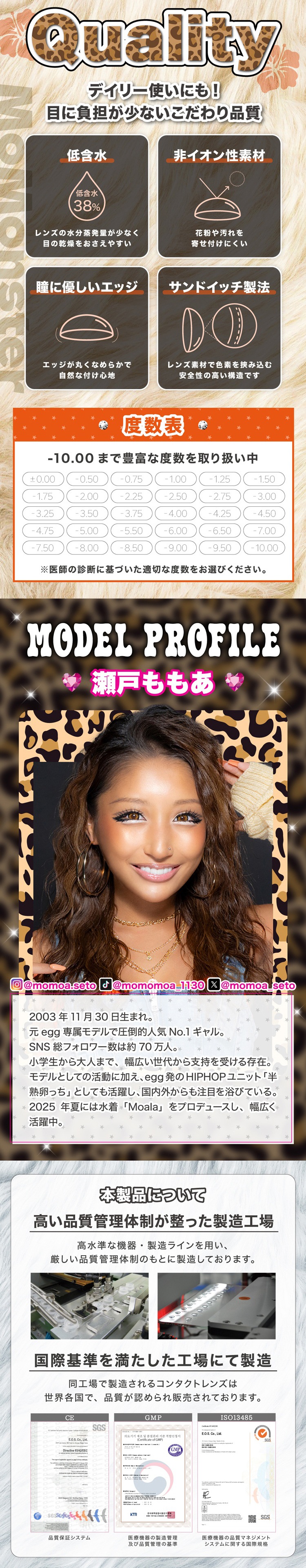 モモンスターのこだわりレンズスペック