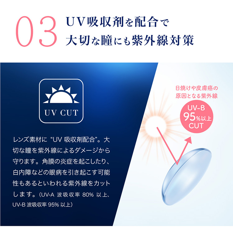UV吸収剤を配合で大切な瞳にも紫外線対策