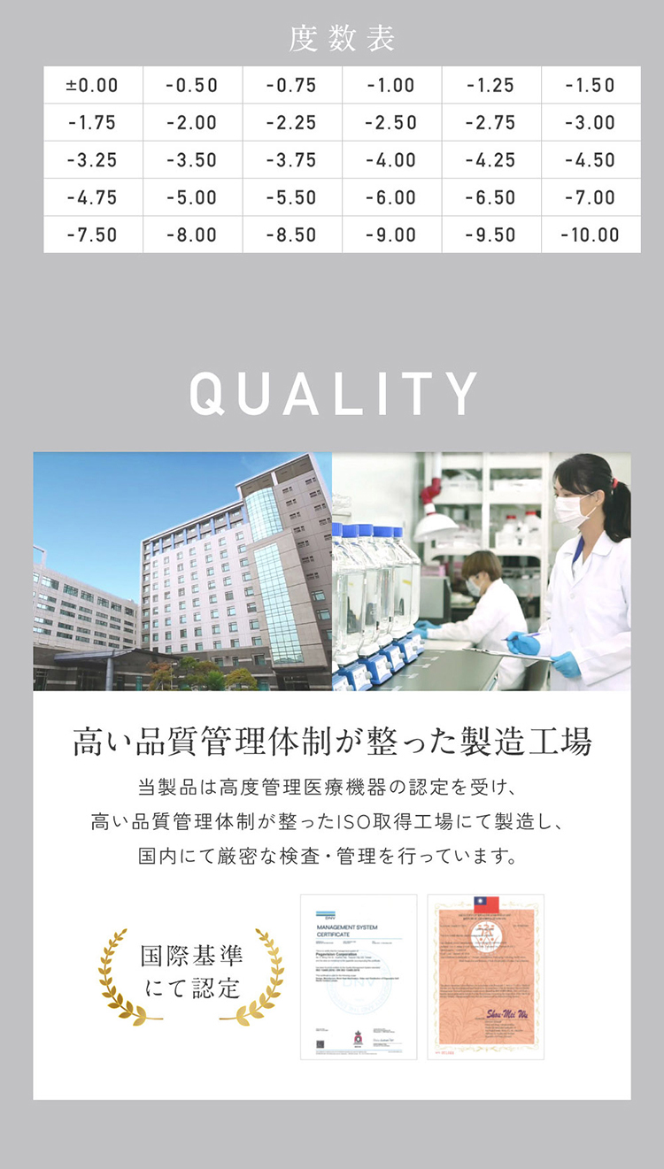 レヴィアマンスリー サークルシリーズは高い品質管理体制が整った製造工場にて製造されています