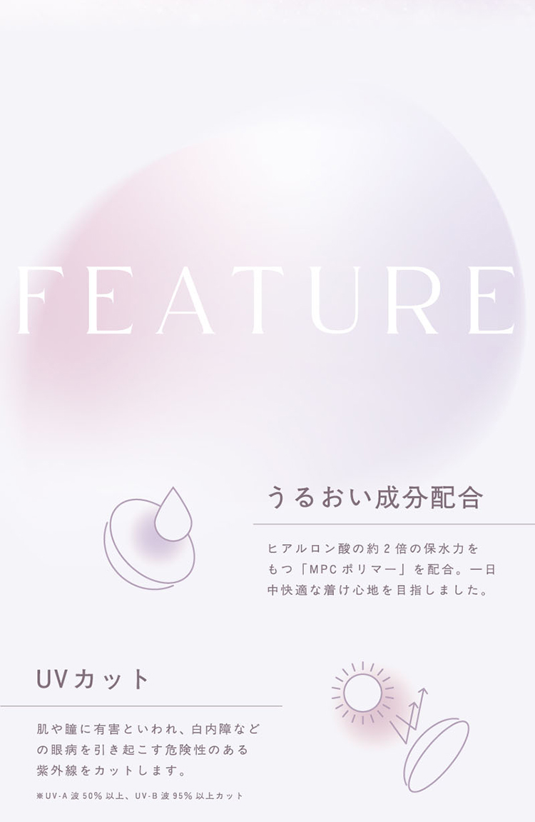 トパーズシリコーンハイドロゲルはうるおい成分配合！UVカットで紫外線もカット
