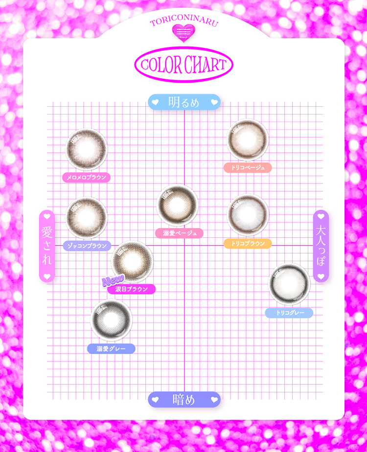 トリコニナルの全色カラーチャート
