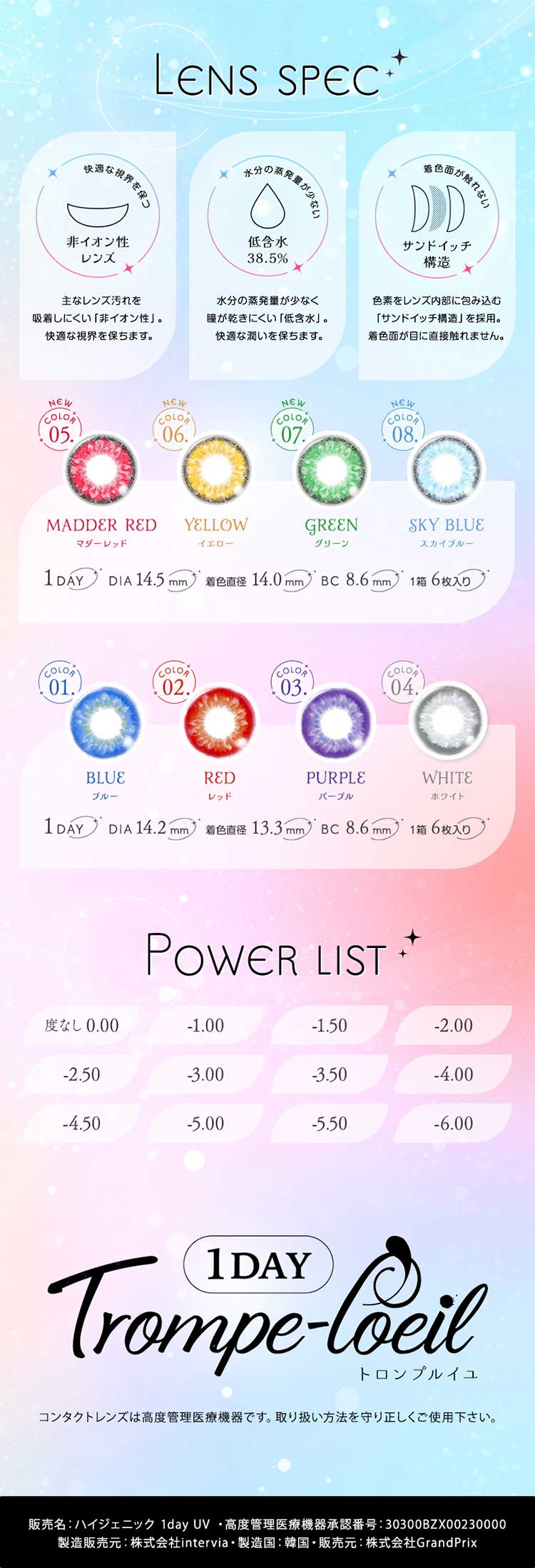 トロンプルイユワンデーこだわりレンズスペック
